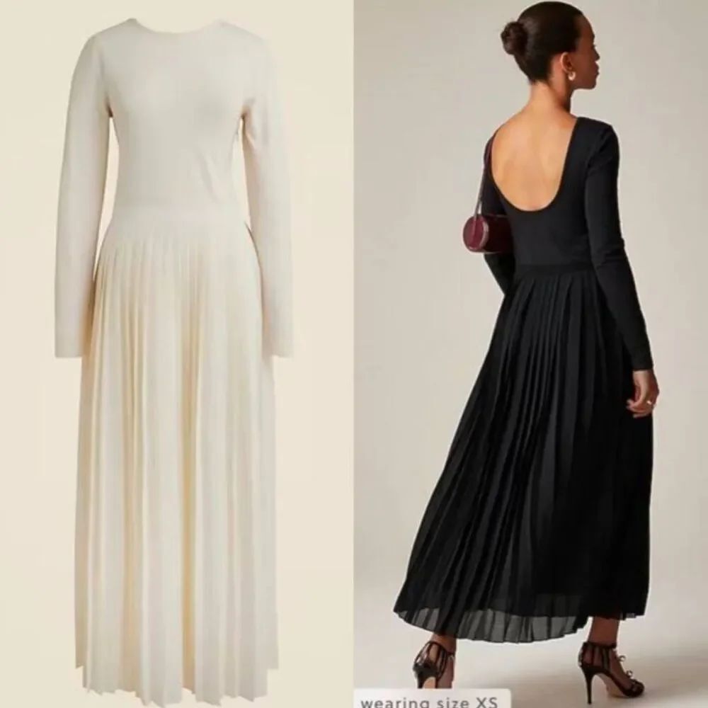 NWT J. Crew Pleated Ballet Dress in Stretch Cotton Blend Cream Date Night Size S